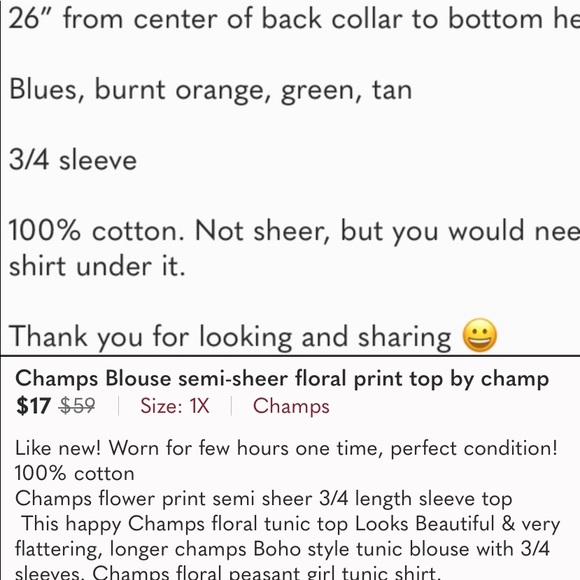 Champs semi sheer flower print blouse - Picture 5 of 5